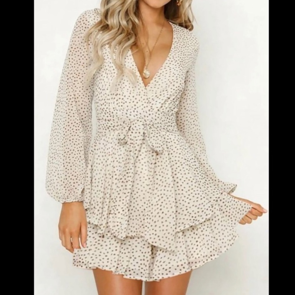 Mini ruffled dress.